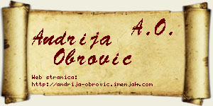 Andrija Obrović vizit kartica